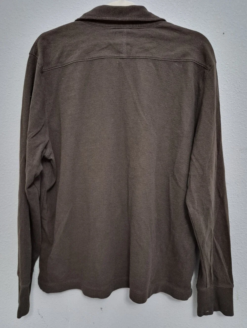 Banana Republic Waffle Long Sleeve Polo Brown Men Large